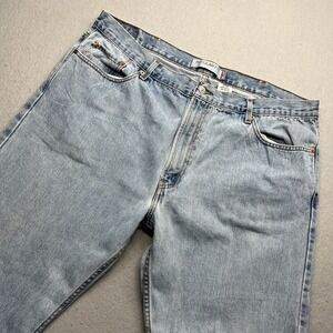 Levi's 505 Regular Fit 2018 Light Wash Blue Denim Jeans 44x30 Vintage 90s